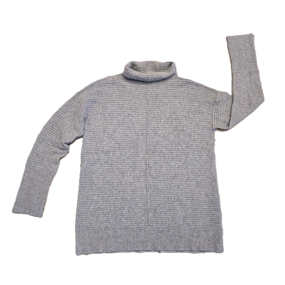 Cashmerecashmere‎ Gray Ribbed Turtleneck Sweater Women's Size Medium